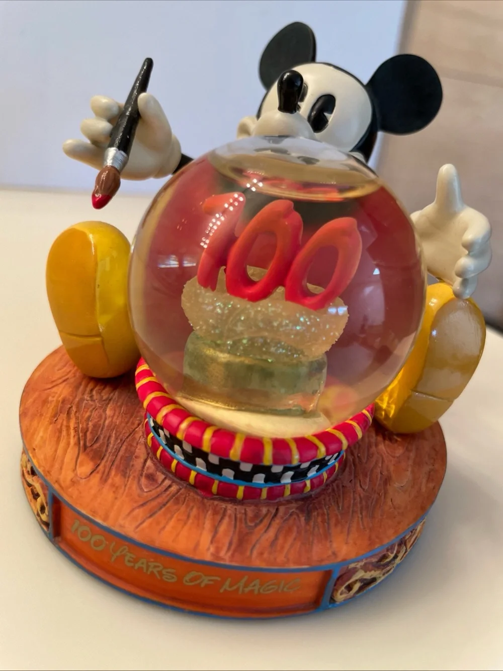Walt Disney World “100 Years of Magic” Mickey Mouse Mini Snow Globe - 3” High